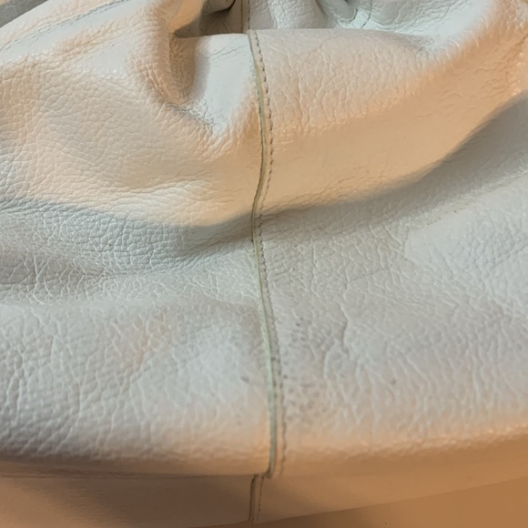 Elliot Lucca White Leather W/Breaded Handles Purse Very Beautiful Used - Picture 9 of 9
